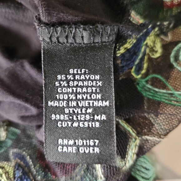 Kim & Cami Embroidered Mesh Floral Cardigan – Black Sheer Boho Layering Piece - Picture 10 of 12